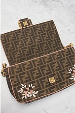 FWRD Renew Fendi Bucket Embroidered 2 Way Shoulder Bag in Brown, view 6, click to view large image.
