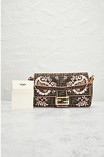 FWRD Renew Fendi Bucket Embroidered 2 Way Shoulder Bag in Brown, view 9, click to view large image.