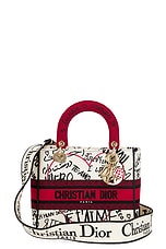 FWRD Renew Dior Lady Canvas Handbag in Multi, view 1, click to view large image.