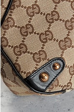FWRD Renew Gucci GG Canvas Horsebit Shoulder Bag in Beige, view 9, click to view large image.