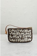 FWRD Renew Louis Vuitton Monogram Graphite Accessoires Pochette Shoulder Bag in Brown, view 3, click to view large image.