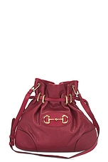 FWRD Renew Gucci Horsebit Leather Shoulder Bag in Red, view 1, click to view large image.