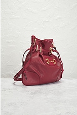 FWRD Renew Gucci Horsebit Leather Shoulder Bag in Red, view 4, click to view large image.