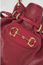 FWRD Renew Gucci Horsebit Leather Shoulder Bag in Red, view 5, click to view large image.
