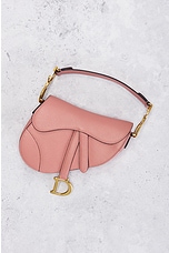 FWRD Renew Dior Leather Saddle Bag in Pink, view 2, click to view large image.
