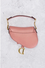 FWRD Renew Dior Leather Saddle Bag in Pink, view 3, click to view large image.