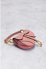 FWRD Renew Dior Leather Saddle Bag in Pink, view 4, click to view large image.