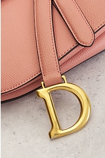 FWRD Renew Dior Leather Saddle Bag in Pink, view 6, click to view large image.