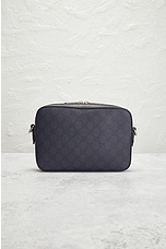 FWRD Renew Gucci GG Supreme Ophidia Shoulder Bag in Navy, view 3, click to view large image.