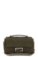FWRD Renew Fendi Zucca Shoulder Bag in Army, view 1, click to view large image.