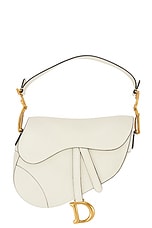 FWRD Renew Dior Leather Saddle Bag in Ivory, view 1, click to view large image.