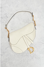 FWRD Renew Dior Leather Saddle Bag in Ivory, view 2, click to view large image.