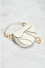 FWRD Renew Dior Leather Saddle Bag in Ivory, view 4, click to view large image.