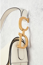 FWRD Renew Dior Leather Saddle Bag in Ivory, view 6, click to view large image.