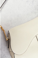 FWRD Renew Dior Leather Saddle Bag in Ivory, view 8, click to view large image.