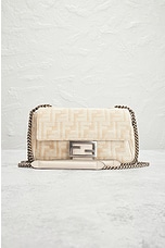 FWRD Renew Fendi Zucca Mama Baguette Shoulder Bag in Beige, view 2, click to view large image.