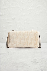 FWRD Renew Fendi Zucca Mama Baguette Shoulder Bag in Beige, view 3, click to view large image.