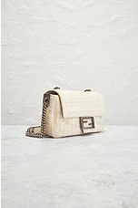 FWRD Renew Fendi Zucca Mama Baguette Shoulder Bag in Beige, view 4, click to view large image.