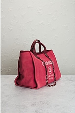FWRD Renew Chanel Deauville MM Chain Tote Bag in Pink, view 4, click to view large image.