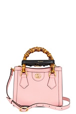 FWRD Renew Gucci Diana Bamboo 2 Way Handbag in Pink, view 1, click to view large image.