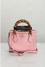 FWRD Renew Gucci Diana Bamboo 2 Way Handbag in Pink, view 2, click to view large image.