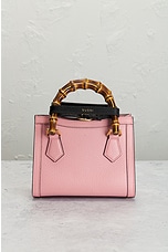 FWRD Renew Gucci Diana Bamboo 2 Way Handbag in Pink, view 3, click to view large image.