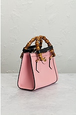 FWRD Renew Gucci Diana Bamboo 2 Way Handbag in Pink, view 4, click to view large image.