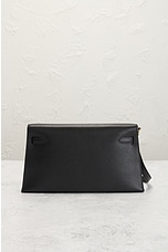 FWRD Renew Hermes Chevre B Stamp Kelly Handbag in Black, view 3, click to view large image.