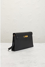 FWRD Renew Hermes Chevre B Stamp Kelly Handbag in Black, view 4, click to view large image.