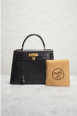 FWRD Renew Hermes Kelly 28 Handbag in Black, view 10, click to view large image.