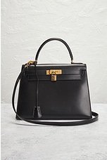 FWRD Renew Hermes Kelly 28 Handbag in Black, view 2, click to view large image.