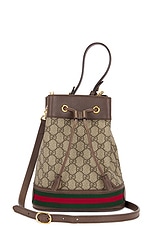 FWRD Renew Gucci GG Supreme Ophidia 2 Way Handbag in Brown, view 1, click to view large image.