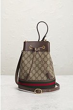 FWRD Renew Gucci GG Supreme Ophidia 2 Way Handbag in Brown, view 2, click to view large image.