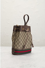 FWRD Renew Gucci GG Supreme Ophidia 2 Way Handbag in Brown, view 4, click to view large image.