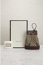 FWRD Renew Gucci GG Supreme Ophidia 2 Way Handbag in Brown, view 9, click to view large image.