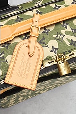 FWRD Renew Louis Vuitton Camouflage Carry Luggage in Green, view 7, click to view large image.