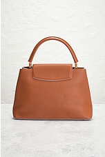 FWRD Renew Louis Vuitton Capucines Handbag in Brown, view 3, click to view large image.