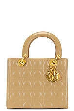 FWRD Renew Dior Lady Cannage Handbag in Brown, view 1, click to view large image.