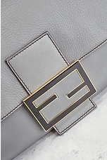FWRD Renew Fendi Mama Leather Baguette Shoulder Bag in Grey, view 5, click to view large image.