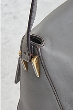 FWRD Renew Fendi Mama Leather Baguette Shoulder Bag in Grey, view 6, click to view large image.