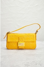 FWRD Renew Fendi Baguette Shoulder Bag in Yellow, view 2, click to view large image.