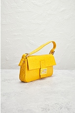 FWRD Renew Fendi Baguette Shoulder Bag in Yellow, view 4, click to view large image.