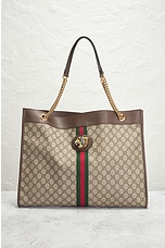 FWRD Renew Gucci GG Supreme Ophidia Chain Tote Bag in Beige, view 2, click to view large image.