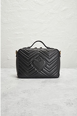 FWRD Renew Gucci GG Marmont 2 Way Shoulder Bag in Black, view 3, click to view large image.