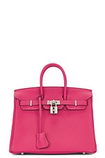 FWRD Renew Hermes Taurillon Novillo Birkin 25 Handbag in Pink, view 1, click to view large image.