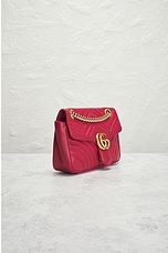 FWRD Renew Gucci GG Marmont Chain Shoulder Bag in Red, view 4, click to view large image.