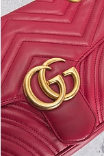 FWRD Renew Gucci GG Marmont Chain Shoulder Bag in Red, view 5, click to view large image.