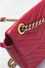 FWRD Renew Gucci GG Marmont Chain Shoulder Bag in Red, view 6, click to view large image.