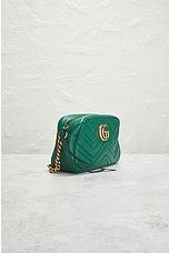 FWRD Renew Gucci GG Marmont Quilted Leather Shoulder Bag in Green, view 4, click to view large image.