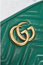 FWRD Renew Gucci GG Marmont Quilted Leather Shoulder Bag in Green, view 5, click to view large image.